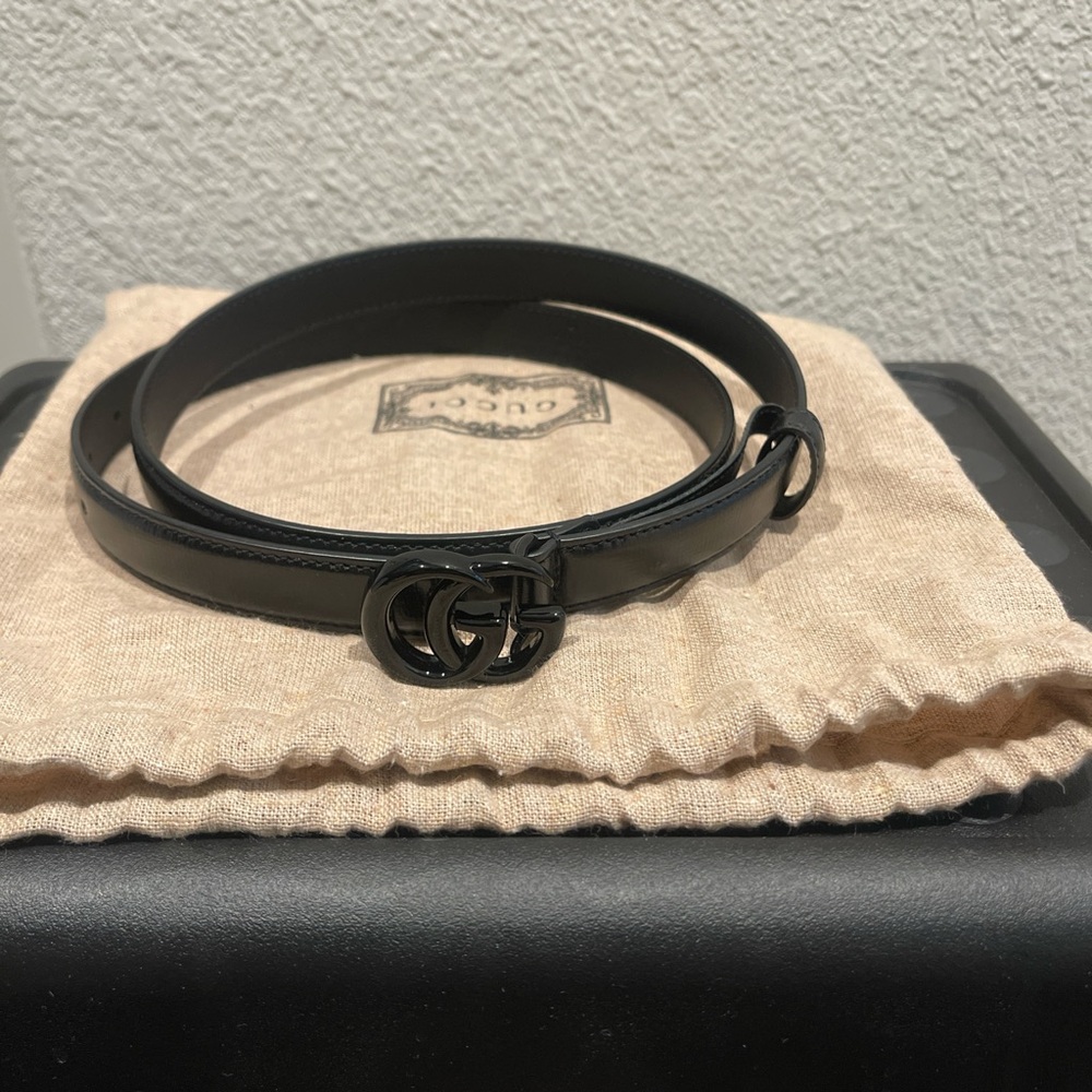 Gucci Black Leather Belt